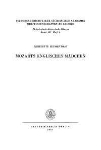 Imagen de portada: Mozarts englisches Mädchen 1st edition 9783112711521