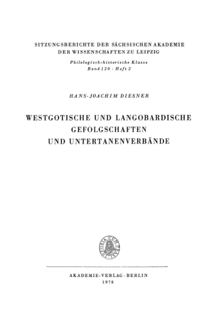 Cover image: Westgotische und langobardische Gefolgschaften und Untertanenverbände 1st edition 9783112711545