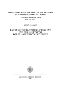 Cover image: Das Münchner Leonardo-Fragment und der Hauptaltar der SS. Annunziata in Florenz 1st edition 9783112711569