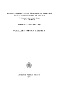 Omslagafbeelding: Schillers Freund Harbaur 1st edition 9783112711705