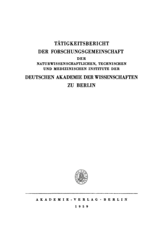 Imagen de portada: 1957/58 1st edition 9783112712320