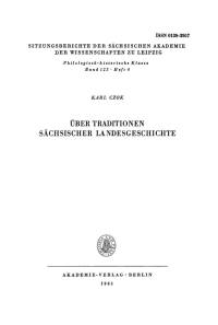 Imagen de portada: Über Traditionen sächsischer Landesgeschichte 1st edition 9783112712429