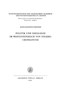 Cover image: Politik und Ideologie im Westgotenreich von Toledo: Chindasvind 1st edition 9783112712467