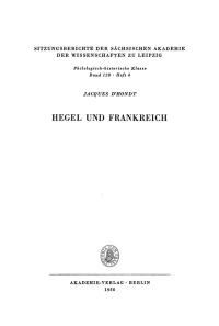 Titelbild: Hegel und Frankreich 1st edition 9783112712702