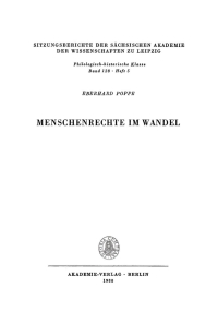 Cover image: Menschenrechte im Wandel 1st edition 9783112712726