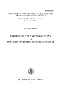 Cover image: Ergebnisse der Namenforschung im deutsch-slawischen Berührungsgebiet 1st edition 9783112712900