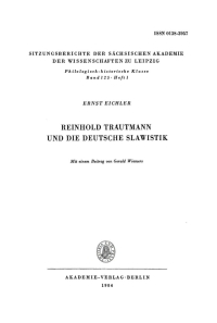 Imagen de portada: Reinhold Trautmann und die deutsche Slawistik 1st edition 9783112713044