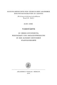 Cover image: Vorstädte 1st edition 9783112713365