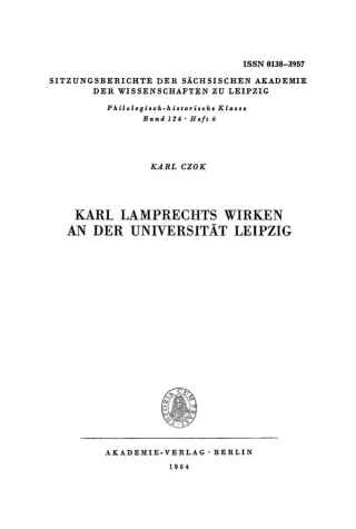 表紙画像: Karl Lamprechts Wirken an der Universität Leipzig 1st edition 9783112713389