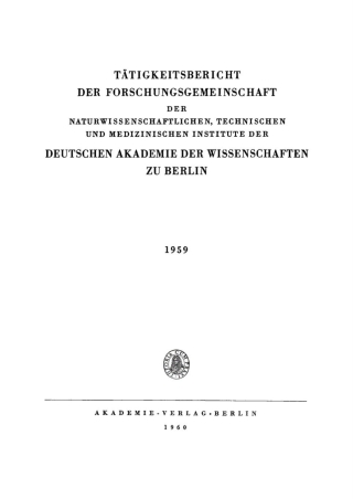 Imagen de portada: 1959 1st edition 9783112713464