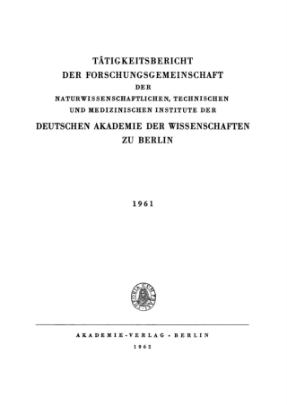 Imagen de portada: 1961 1st edition 9783112713501