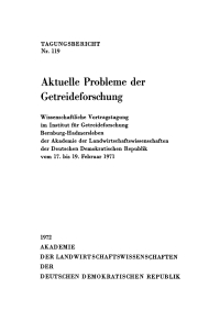 Imagen de portada: Aktuelle Probleme der Getreideforschung 1st edition 9783112713549
