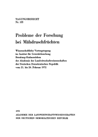 Cover image: Probleme der Forschung bei Mähdruschfrüchten 1st edition 9783112713563