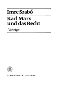 Cover image: Karl Marx und das Recht 1st edition 9783112713747