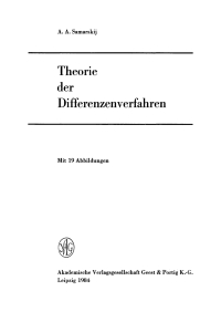 Immagine di copertina: Theorie der Differenzenverfahren 1st edition 9783112713945