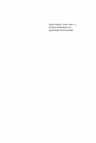 Cover image: Streitbarer Materialismus und gegenwärtige Naturwissenschaft 1st edition 9783112714928