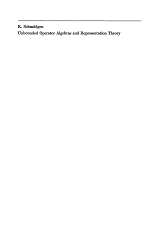 Cover image: Unbounded Operator Algebras and Representation Theory 1st edition 9783112715727