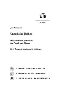 Imagen de portada: Unendliche Reihen 1st edition 9783112716663