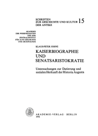 Cover image: Kaiserbiographie und Senatsaristokratie 1st edition 9783112718568