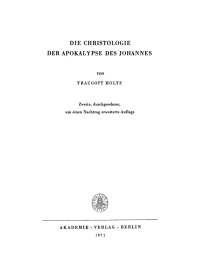 Imagen de portada: Die Christologie der Apokalypse des Johannes 2nd edition 9783112718889