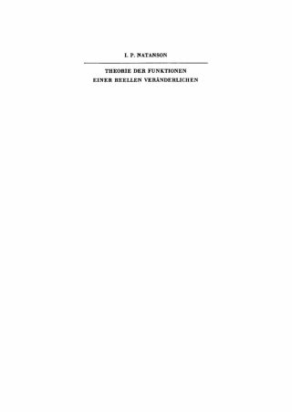Cover image: Theorie der Funktionen einer reellen Veränderlichen 3rd edition 9783112719947