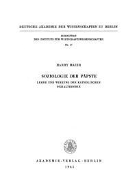 Titelbild: Soziologie der Päpste 1st edition 9783112720202