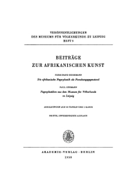 Cover image: Beiträge zur afrikanischen Kunst 3rd edition 9783112720806