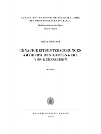 Omslagafbeelding: Genauigkeitsuntersuchungen am Öderschen Kartenwerk von Kursachsen 1st edition 9783112721988