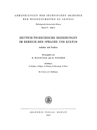 Cover image: Deutsch-tschechische Beziehungen im Bereich der Sprache und Kultur 1st edition 9783112722046