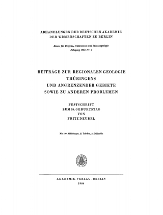 Cover image: Beiträge zur regionalen Geologie Thüringens und angrenzender Gebiete sowie zu anderen Problemen 1st edition 9783112722060