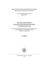 Imagen de portada: Neuere Ergebnisse molekülspektroskopischer Untersuchungen 1st edition 9783112722282