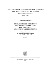 Omslagafbeelding: Humanistische Tradition und Progressives Erbe der Leipziger Anglistik/Amerikanistik 1st edition 9783112722749