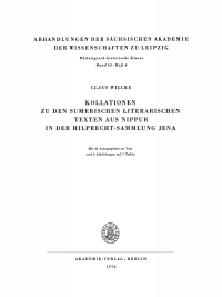 Omslagafbeelding: Kollationen zu den Sumerischen Literarischen Texten aus Nippur in der Hilprecht-Sammlung Jena 1st edition 9783112722862