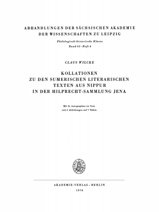Omslagafbeelding: Kollationen zu den Sumerischen Literarischen Texten aus Nippur in der Hilprecht-Sammlung Jena 1st edition 9783112722862