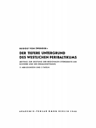 Cover image: Der tiefere Untergrund des westlichen Peribaltikums 1st edition 9783112722961