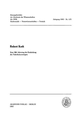 Imagen de portada: Robert Koch 1st edition 9783112724101