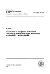 表紙画像: Ionenkanäle in erregbaren Membranen – funktionelle Eigenschaften und Modulation myokardialer Natrium-Kanäle 1st edition 9783112724163