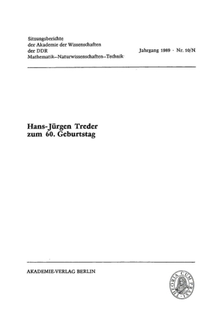 Cover image: Hans-Jürgen Treder zum 60. Geburtstag 1st edition 9783112724224