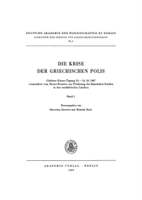 Cover image: Die Krise der griechischen Polis 1st edition 9783112724743