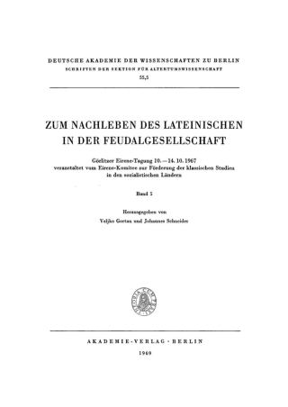 Cover image: Zum Nachleben des lateinischen in der Feudalgesellschaft 1st edition 9783112724828