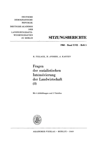 Cover image: Fragen der sozialistischen Intensivierung der Landwirtschaft (II) 1st edition 9783112724903