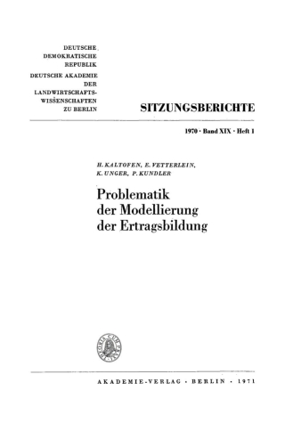 Omslagafbeelding: Problematik der Modellierung der Ertragsbildung 1st edition 9783112725009