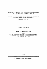 صورة الغلاف: Zur Entwicklung der Verfassungsgeschichtsschreibung in Deutschland 1st edition 9783112725245