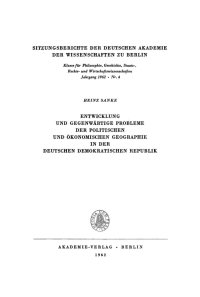 Cover image: Entwicklung und gegenwärtige Probleme der politischen und ökonomischen Geographie in der Deutschen Demokratischen Republik 1st edition 9783112725368