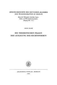 Cover image: Die theoretischen Fragen der Auslegung der Rechtsnormen 1st edition 9783112725405