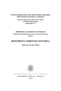 Omslagafbeelding: Monumenta Germaniae Historica: Bericht für das Jahr 1963/64 1st edition 9783112725481