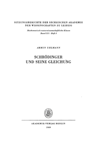 Imagen de portada: Schrödinger und seine Gleichung 1st edition 9783112725566