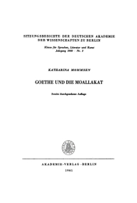 Imagen de portada: Goethe und die Moallakat 2nd edition 9783112726020