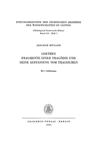 Imagen de portada: Goethes-Fragmente einer Tragödie und seine Auffassung vom Tragischen 1st edition 9783112726068