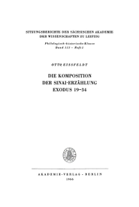 Cover image: Die Komposition der Sinai-Erzählung Exodus 19–34 1st edition 9783112726167